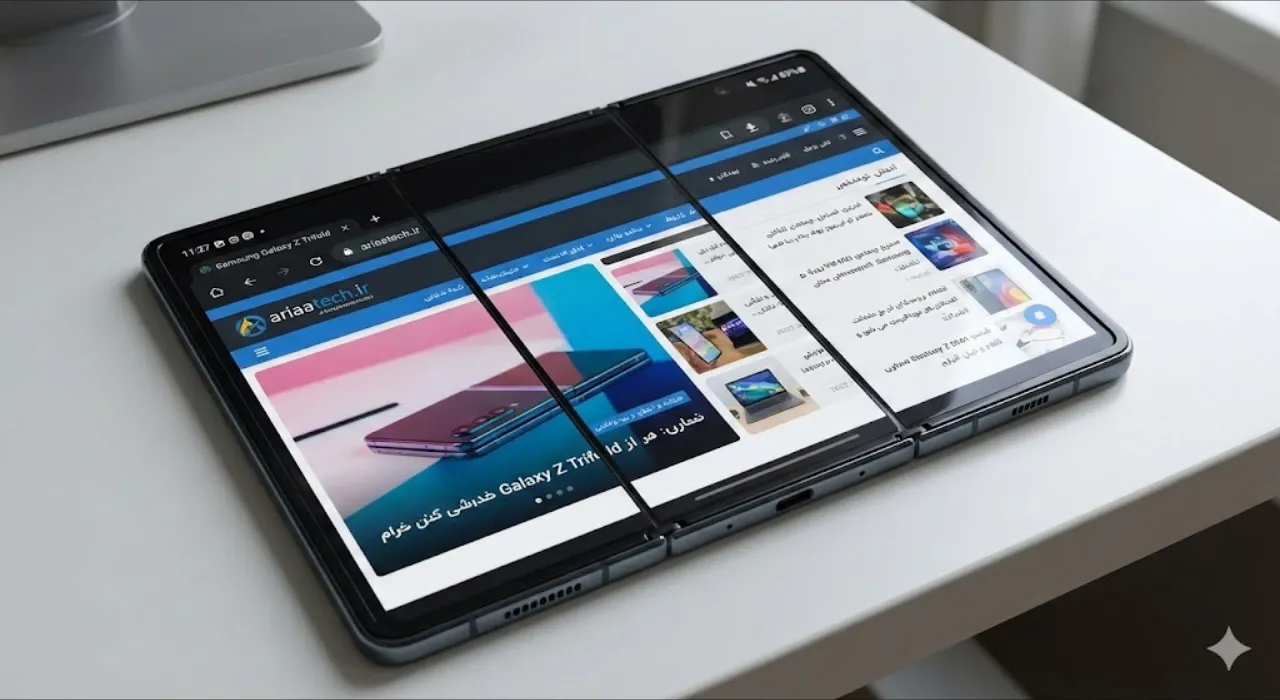 نمونه تصویر تنظیمات صفحه نمایش Galaxy Z Trifold با حالت تطبیقی فعال